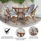 Flash Furniture Lourdes French Bistro 31.5in. Table, White and Navy PE Rattan, Glass Top w/4 Stack Chairs - Natural SDA-AD641012-80-4001-F-WHNVY-NAT-GG - alternate 3
